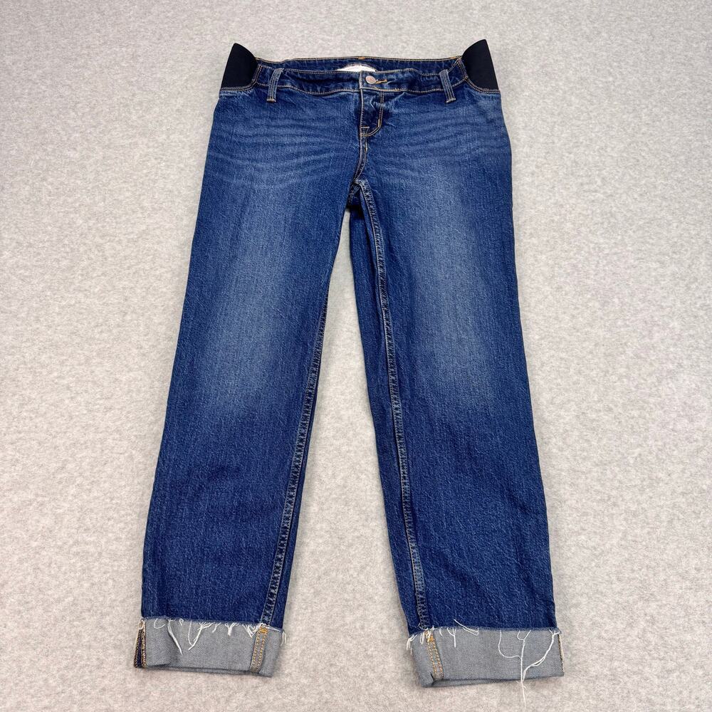 Isabel Maternity Jeans WMNS Sz 6 Med Wash Cuffed Stretch Denim Cropped Casual